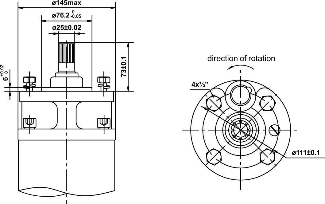 6 inch borehole motor 6YC size