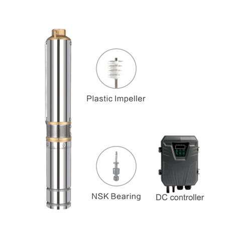 2 Inch DC Brushless Solar Submersible Borehole Pump