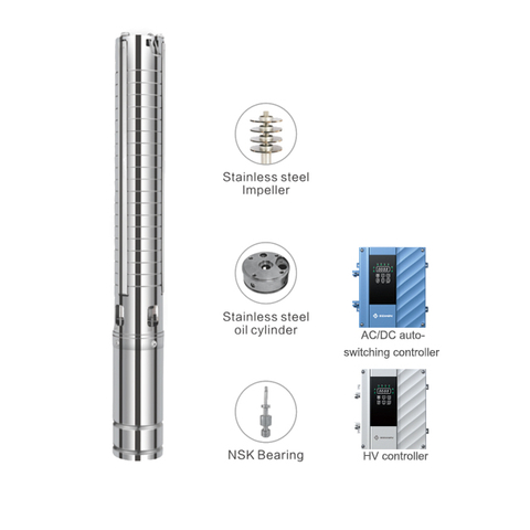 3 Inch AC/DC Hybrid Brushless Solar Submersible Borehole Pump (3ESC-A/D)