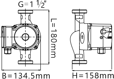 3 SPEED ADJUSTMENT CIRCULATION PUMP 25-8G DIMENSION