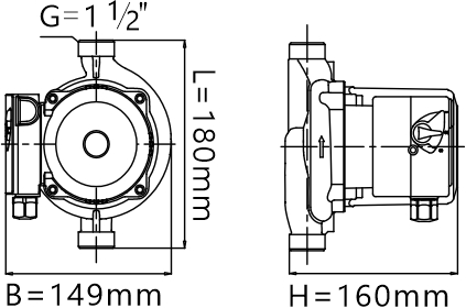 3 SPEED ADJUSTMENT CIRCULATION PUMP 25-15 DIMENSION