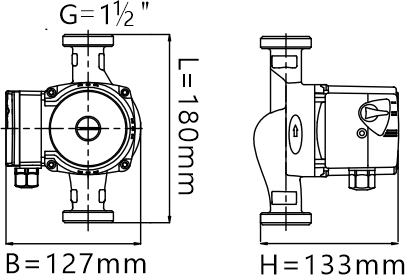 3 SPEED ADJUSTMENT CIRCULATION PUMP 25-4-180 DIMENSION