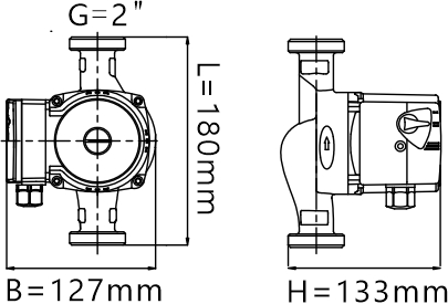 3 SPEED ADJUSTMENT CIRCULATION PUMP 32-4-180 DIMENSION